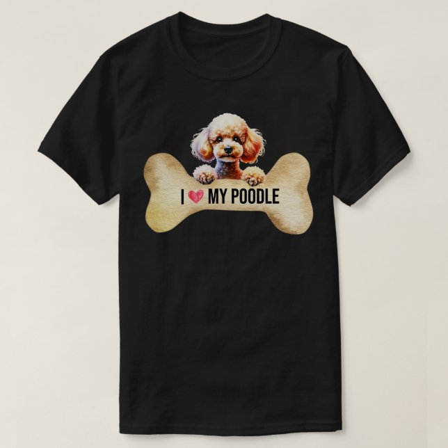 T-shirt J'aime mon caniche (Design devant)