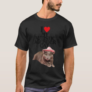T-shirt J'aime mon chat autiste agender