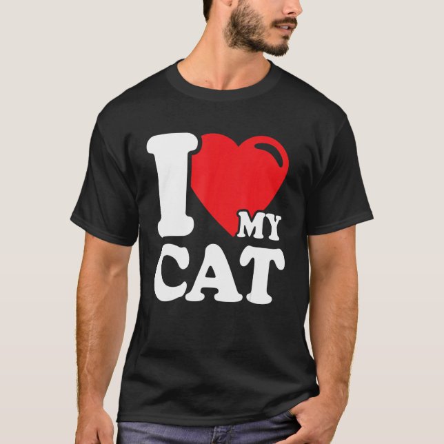 T-shirt J'Aime Mon Chat Belle Mignonne Chat Propriétaire J (Devant)