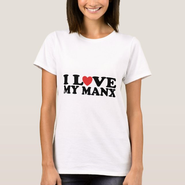 T-shirt J'aime mon chat mannois (Devant)