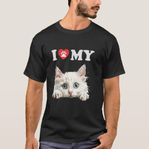 T-shirt J'aime mon chat Neva Masquerada Chat drôle Amateur