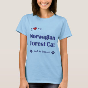 T-shirt J'aime mon chat norvégien de forêt (le chat