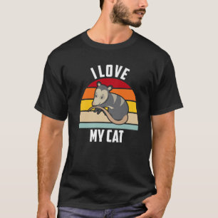 T-shirt J'Aime Mon Chat Opossum Drôle Possum
