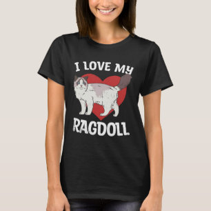 T-shirt J'aime mon chat Ragdoll Animaux de compagnie Chat
