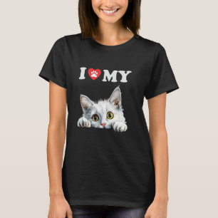 T-shirt J'aime mon chat Turkish Angora chaton drôle d'amou