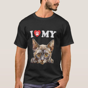 T-shirt J'aime mon chaton Mau arabe amateur de chat drôle