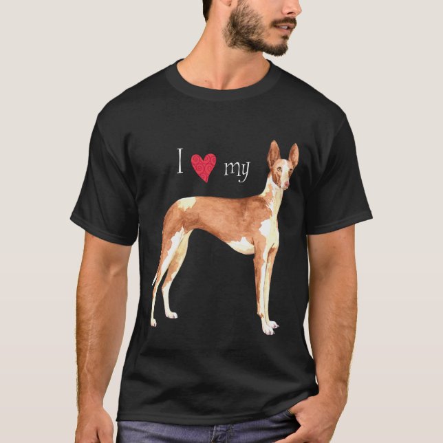 T-shirt J'aime mon chien d'Ibizan (Devant)