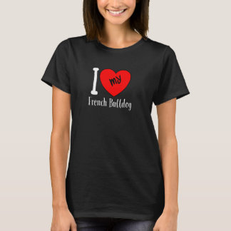 T-shirt J'Aime Mon Chien Français De Chien De Race Coeur