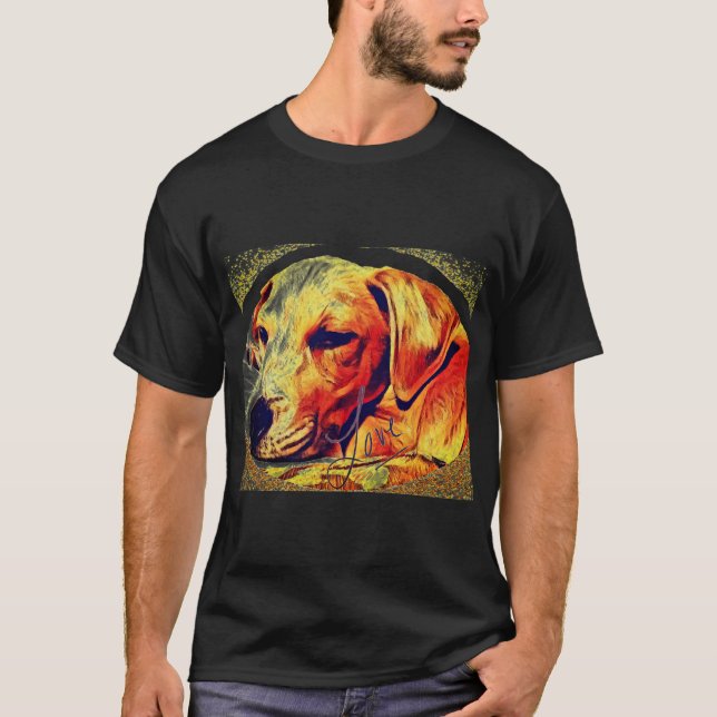 T-shirt J'aime mon chien jaune du Labrador (Devant)