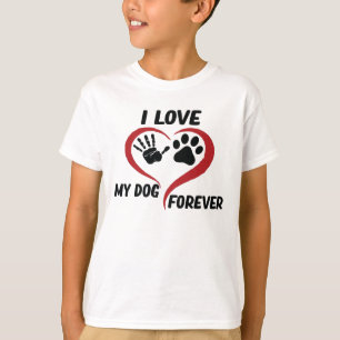 T-shirt J'aime mon chien jeter l'oreiller
