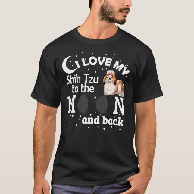 T-shirt J'Aime Mon Chien Tzu Chien Tzu Mignonne &amp (Devant)