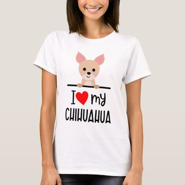 T-shirt J'Aime Mon Chihuahua (Devant)
