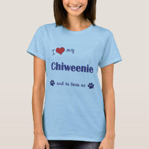 T-shirt J'aime mon Chiweenie (le chien masculin)