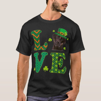 T-shirt J'aime mon chocolat Labrador St Patrick's Day Chie