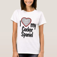 J'Aime Mon Cocker Espaniel mignon Chien Coeur Roug