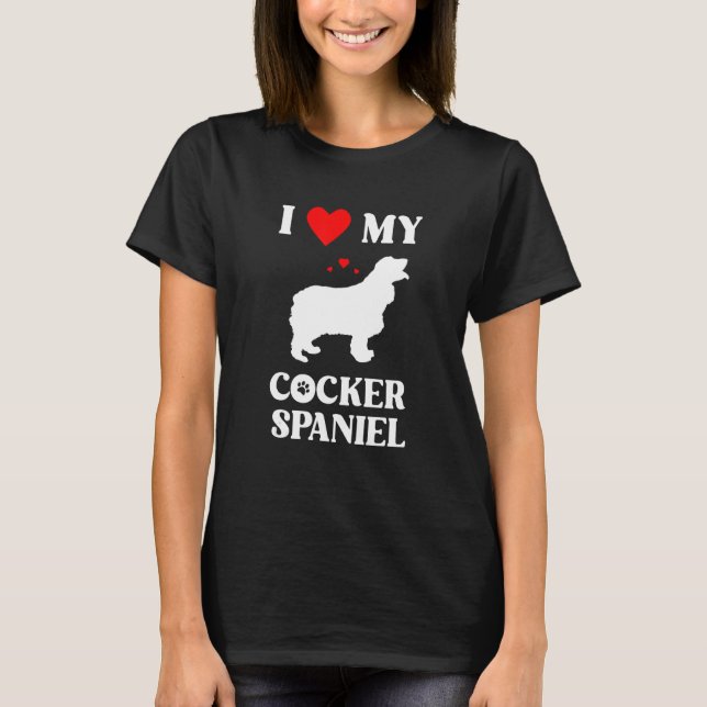 T-shirt J'Aime Mon Cocker Spaniel Chien Design (Devant)
