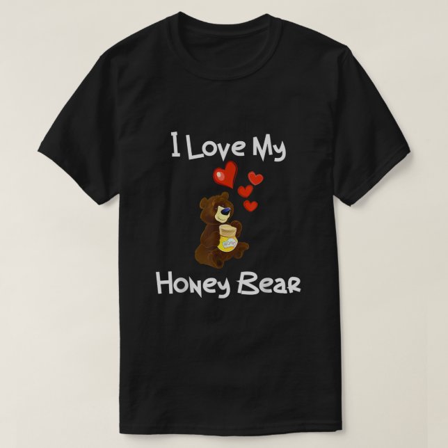 T-shirt J'Aime Mon Coeur D'Ours De Miel (Design devant)