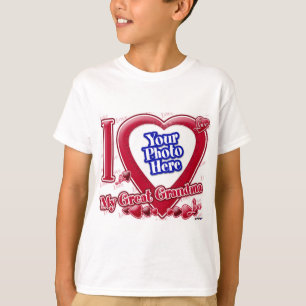 T-shirt J'aime mon coeur rouge de grande grand-maman -