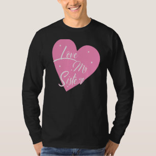 T-shirt J'aime mon coeur soeur, ma soeur, mes graphiques