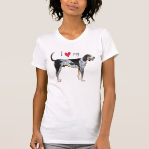 T-shirt J'aime mon Coonhound de Bluetick