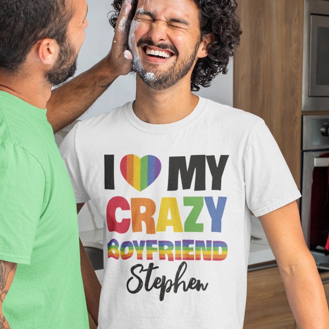 T-shirt J'aime mon copain fou rainbow pride nom lgbtq (Créateur téléchargé)