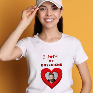 T-shirt J'aime mon copain Photo du coeur