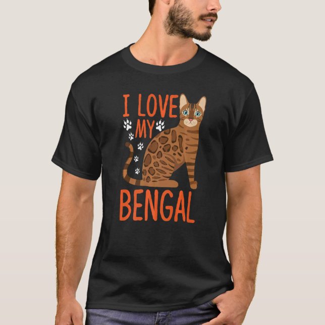 T-shirt J'aime mon costume de chat Bengale Bengale Bengale (Devant)