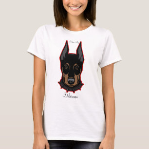 T-shirt J'Aime Mon Doberman Baseball Tee