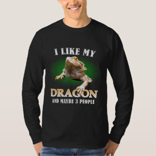 T-shirt J'Aime Mon Dragon Lézard À Portes Et Peut-Être 3 P