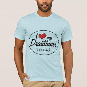 T-shirt J'aime mon Drahthaar (c'est un chien)