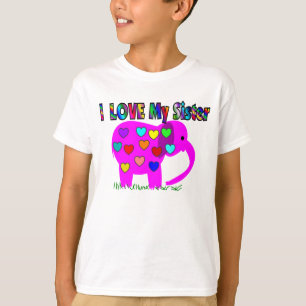 T-shirt J'aime mon ÉLÉPHANT ROSE de SOEUR