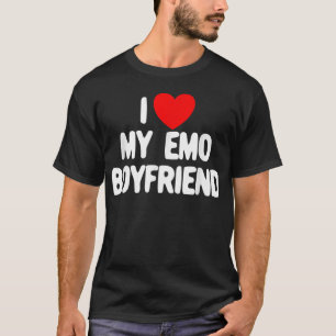 T-shirt J'Aime Mon Emo Boyfriend Coeur Rouge J'Aime Mon Em