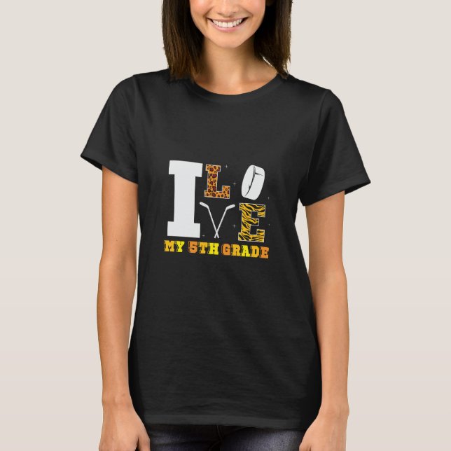 T-shirt J'aime mon enseignant de 5e année (Devant)