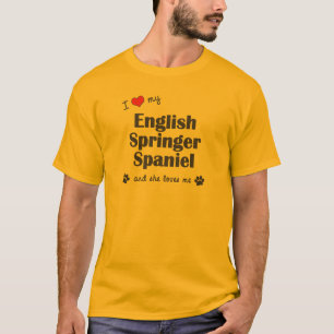 T-shirt J'aime mon épagneul de springer anglais (le chien