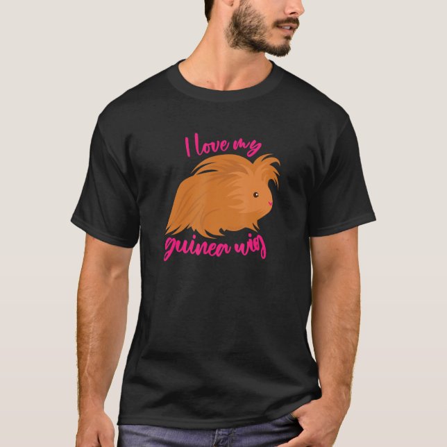 T-shirt J'Aime Mon Épervier De Guinée Long Haired Cochon D (Devant)