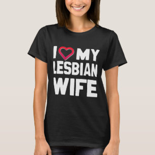 T-SHIRT J'AIME MON ÉPOUSE LESBIENNE - BLANC - .PNG