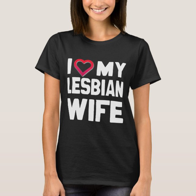 T-SHIRT J'AIME MON ÉPOUSE LESBIENNE - BLANC - .PNG (Devant)