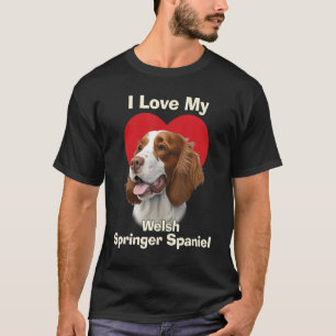 T-shirt J'Aime Mon Espagnol Russe Springer Chien Chien Chi