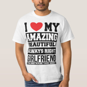 T-shirt "J'aime mon extraordinaire belle petite amie" t-sh