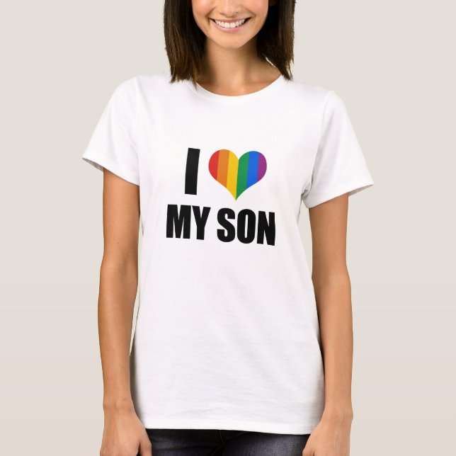 T-shirt J'aime mon fils gai (Devant)