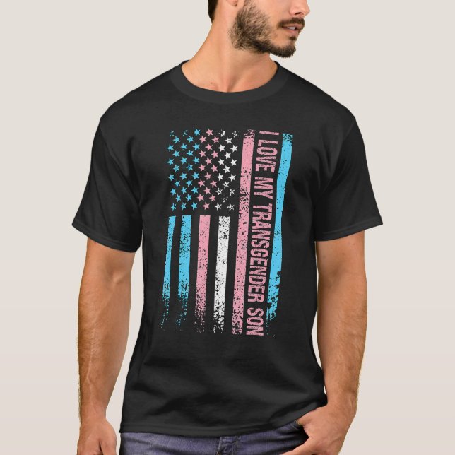T-shirt J'Aime Mon Fils Transgenre Trans Lgbt Lgbtq (Devant)