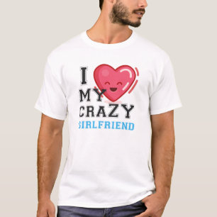T-shirt J'Aime Mon Fou Petit Ami Petite Amie Couple