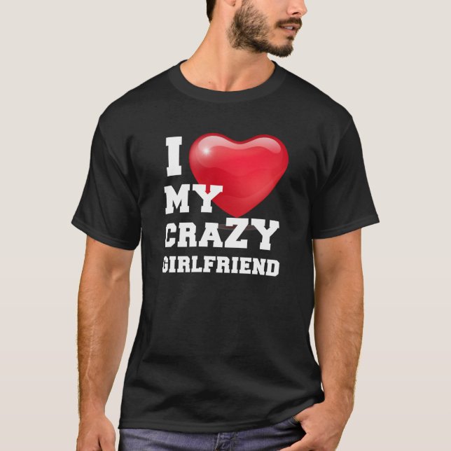 T-shirt J'Aime Mon Fou Petit Ami Petite Amie Couple (Devant)