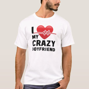 T-shirt J'Aime Mon Fou Petit Ami Petite Amie Couple