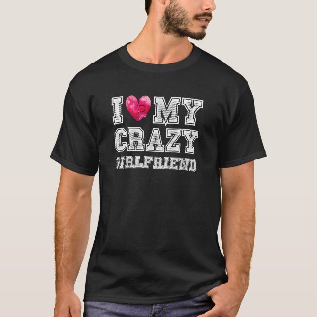 T-shirt J'Aime Mon Fou Petit Ami Petite Amie Couple (Devant)