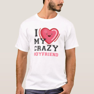 T-shirt J'Aime Mon Fou Petit Ami Petite Amie Couple