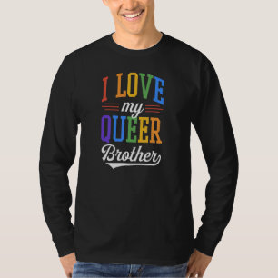 T-shirt J'Aime Mon Frère Queer Gay pride Drapeau Fière Sib
