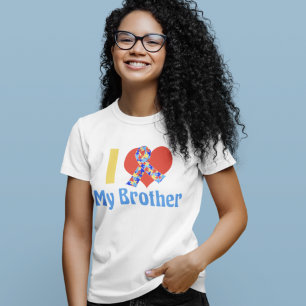 T-shirt J'Aime Mon Frère Sensibilisation sur l'autisme T-s