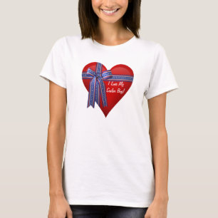 T-shirt J'aime mon garçon marin Coeur avec ruban