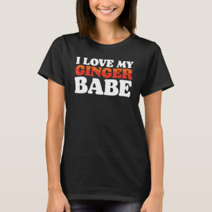 T-shirt J'Aime Mon Gingembre Babe RedHead cheveux mignonne